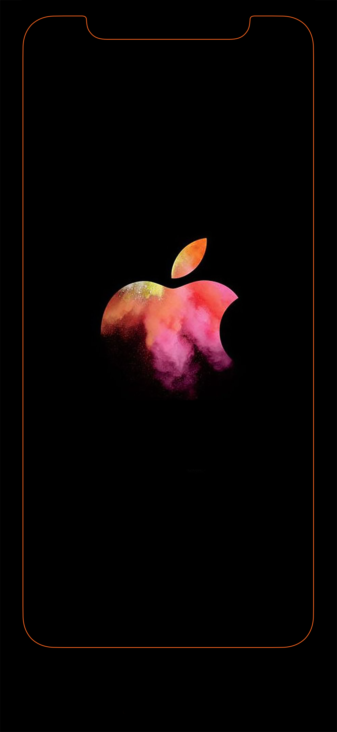 苹果XS发光边框壁纸 iPhone X/XS边框发光带标致壁纸下载