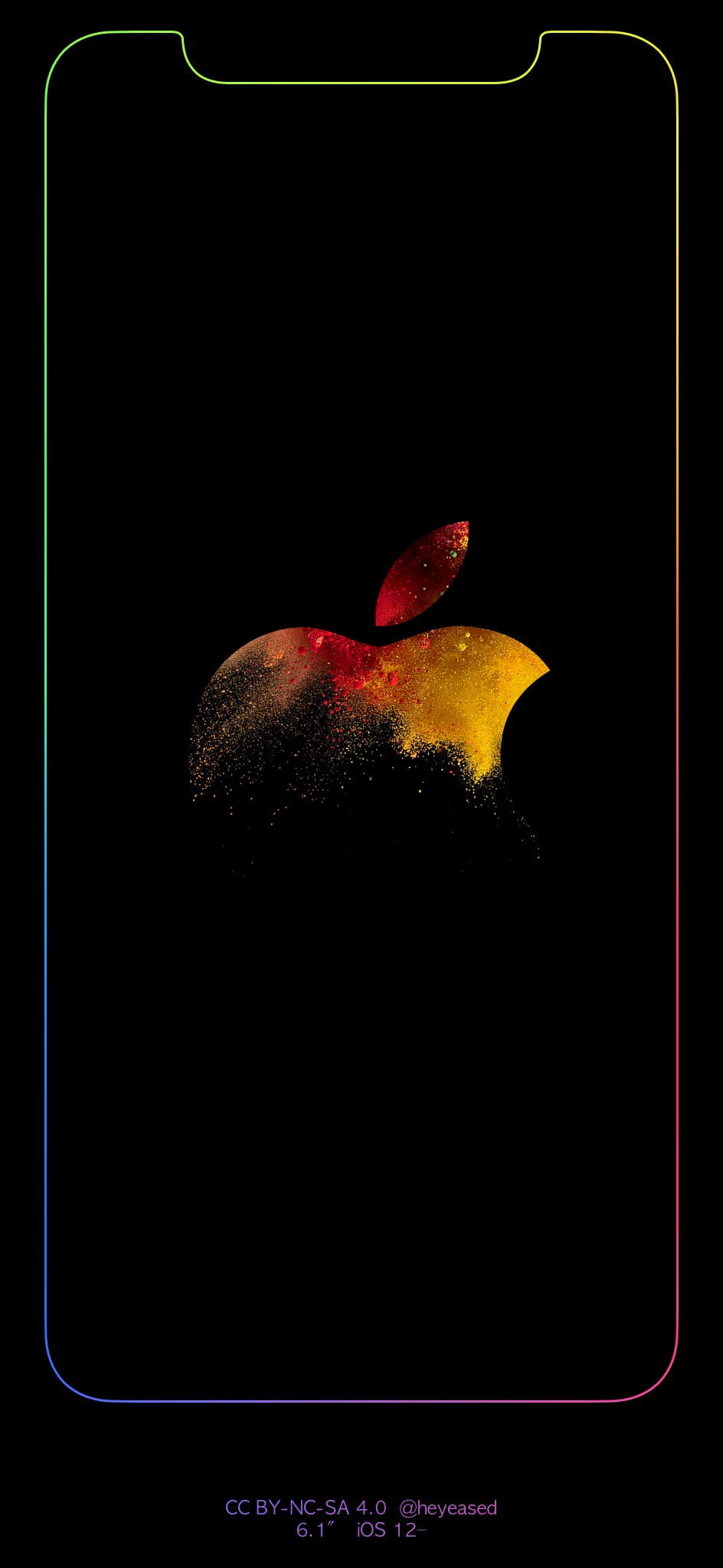 iPhone XR跑马灯壁纸 苹果XR带Logo边框发光壁纸高清无水印下载