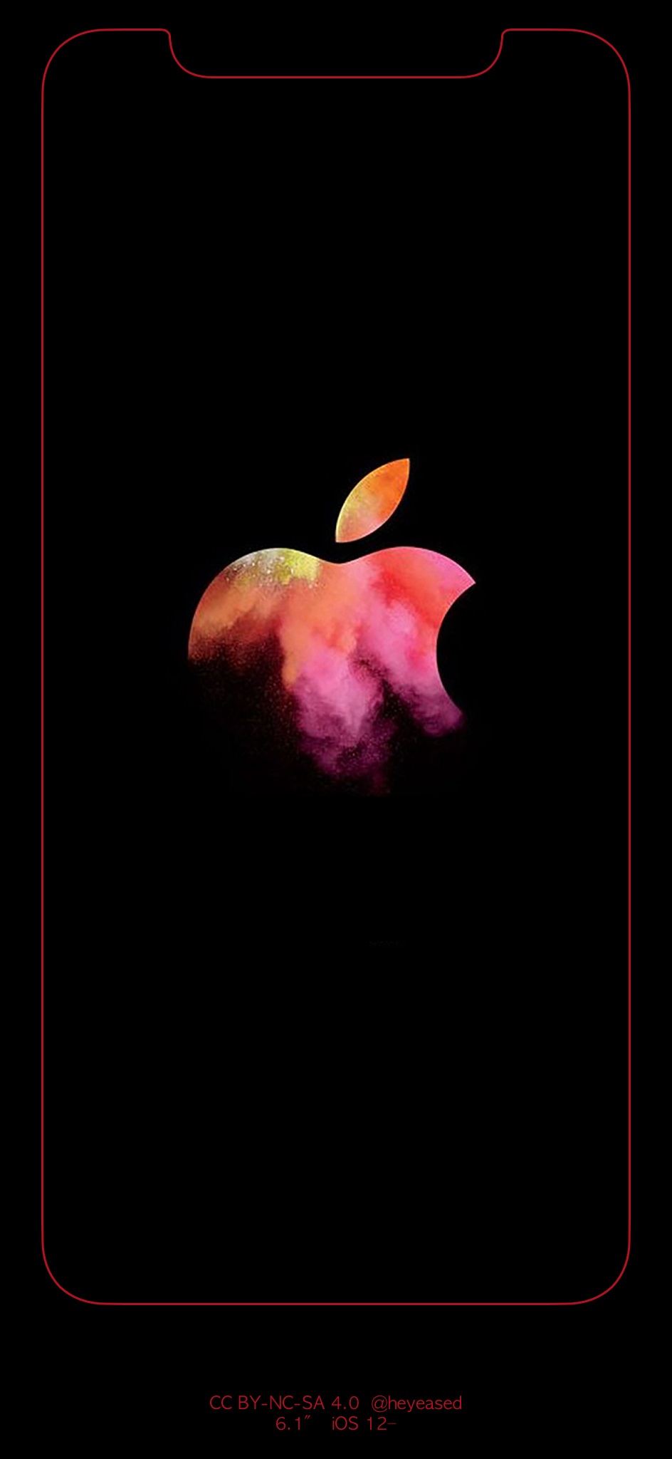 iPhone XR跑马灯壁纸 苹果XR带Logo边框发光壁纸高清无水印下载