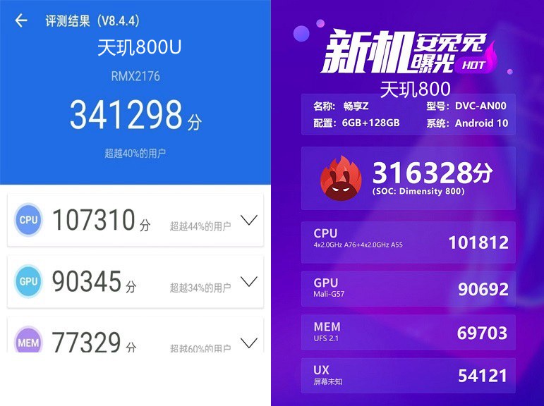 天玑800U和天玑800哪个好？联发科天玑800和800U区别对比