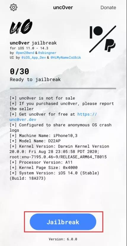 iOS 14.3越狱工具来了 unc0ver 6.0.0越狱图文教程