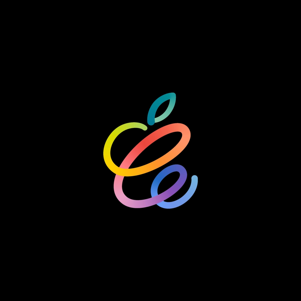 2021苹果春季发布会壁纸下载 五颜六色灵动线条