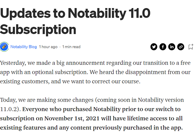 苹果第一付费软件Notability被骂上热搜：官方妥协道歉了