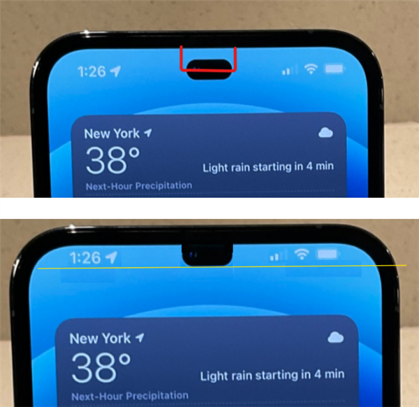 iPhone 14将采用药丸形打孔屏？壁纸模拟了一下还挺逼真