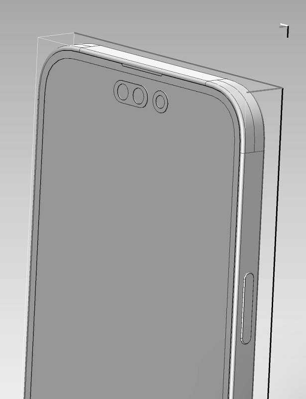 iPhone 14 Pro Max最新CAD图片曝光 感叹号挖孔屏没跑了