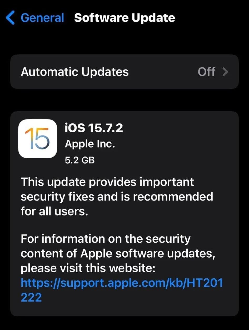 iOS 15.7.2 RC版更新了什么？iOS 15.7.2升级方法