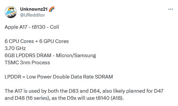 苹果A17跑分完全曝光，iPhone15 Pro性能遥遥领先！