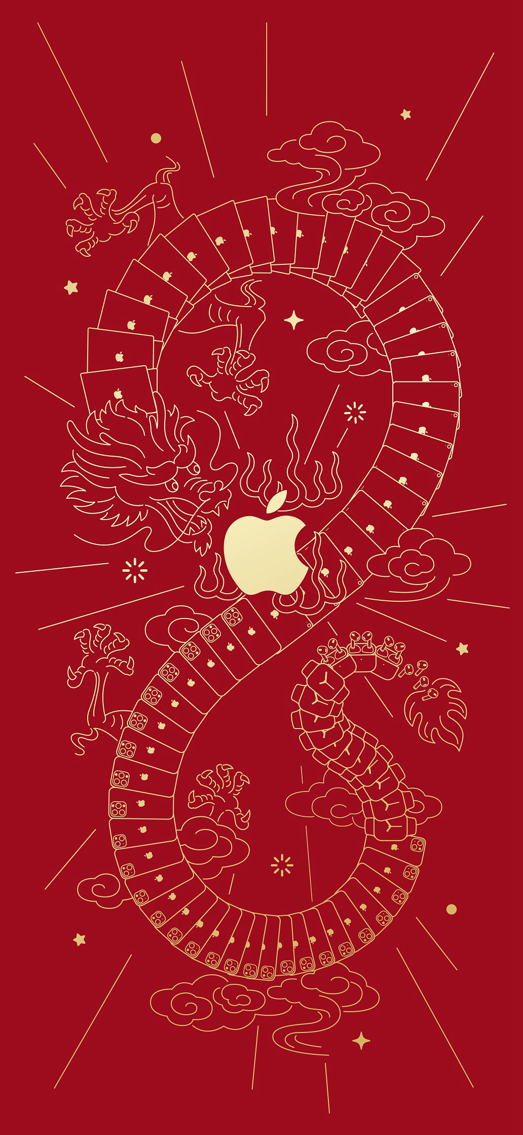 iPhone龙年壁纸高清下载 适合手机使用的苹果2024龙年壁纸超清